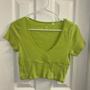 Pacsun neon green crop top
